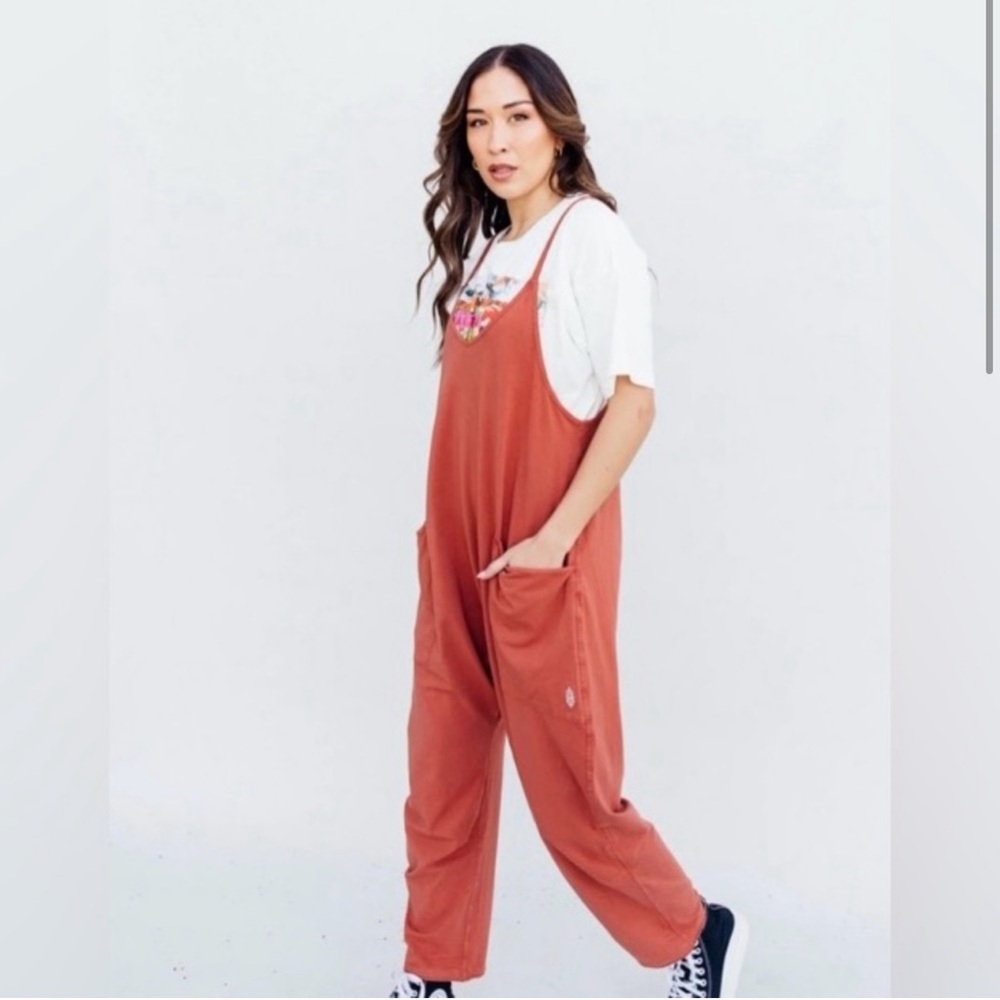 NWT FREE PEOPLE Movement Hot Shot Onesie in Apricot